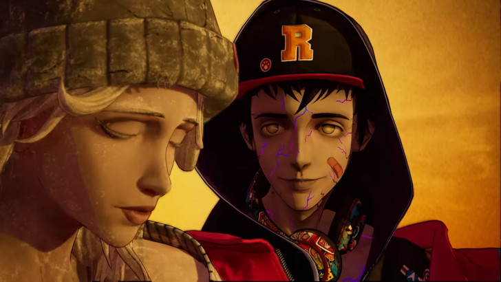 Stupid Never Dies - Davy looking at a frozen Julia