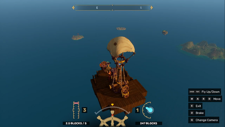 everwind airship over the sea