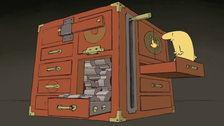 Unboxing Mr. Coo - Mr. Coo opening a drawer