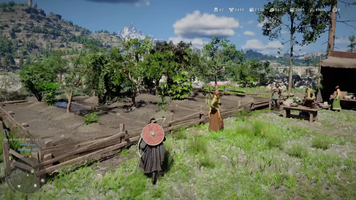 Crimson Desert Kliff going to the garden to pick up crops