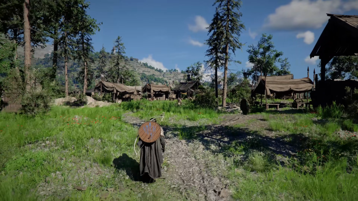 Crimson Desert Kliff entering the Greymanes camp