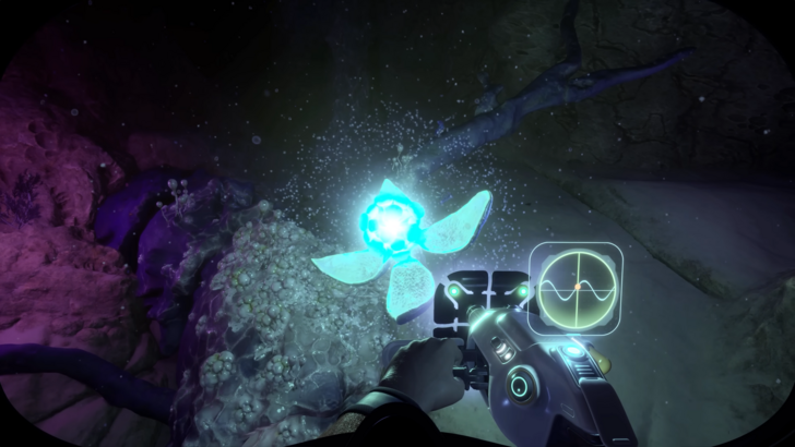Subnautica 2 Shooting a Glowing Flower