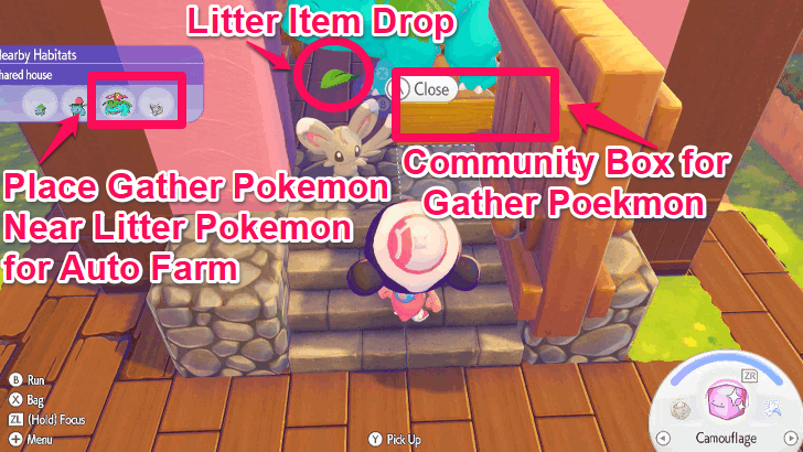 Pokopia - Gather + Litter Pokemon Setup