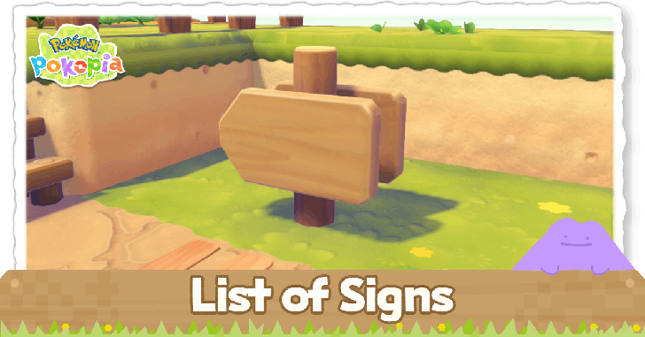 Pokemon Pokopia - List of Signs