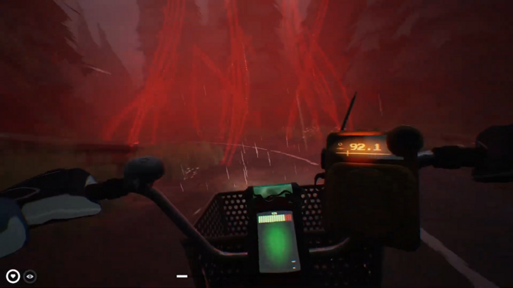 Quite a Ride - Riding through a red fog with tendrils