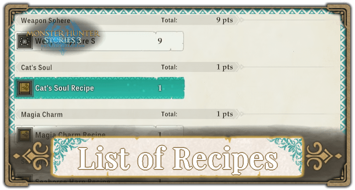 List of Recipes