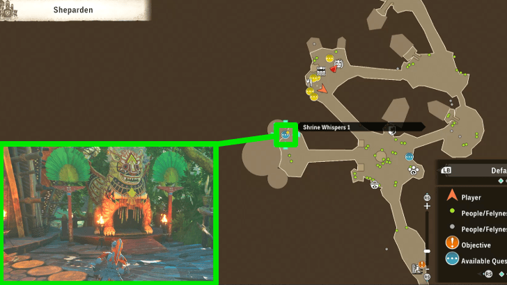 Shrine Whispers 1 Map Location