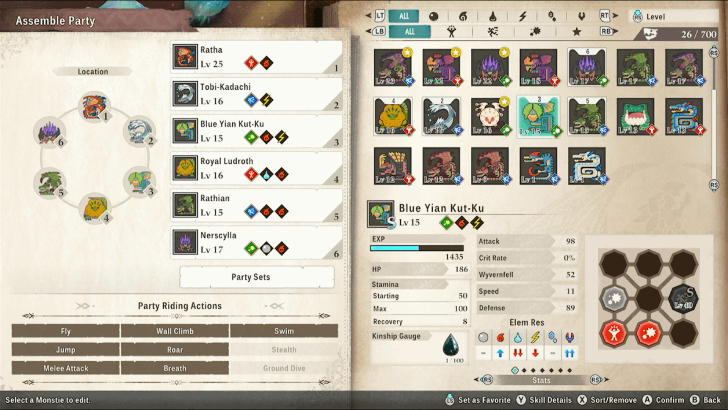 Monsties of Each Attack Typemode:show