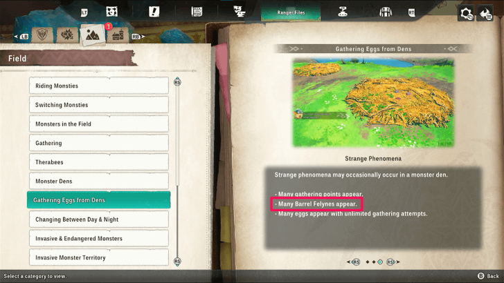 Barrel Felynes in Monster Dens