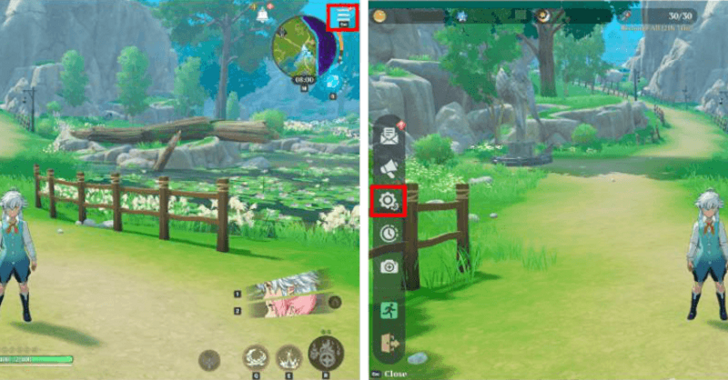 Open Settings in Menu