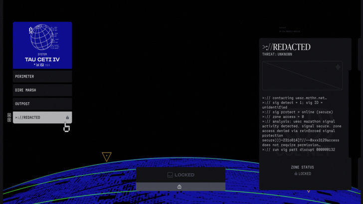 Marathon Map Selection Screen Shows REDACTED