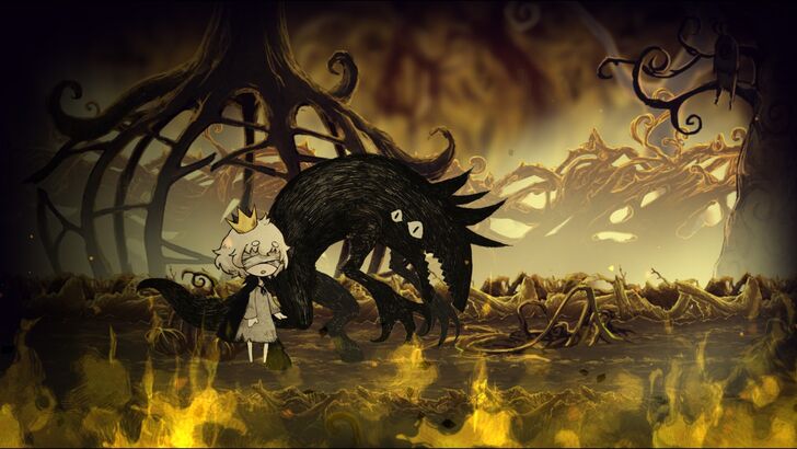The Liar Princess and the Blind Prince - the Blind Prince stands beside a giant monstrous wolf
