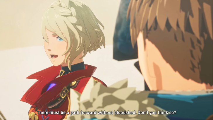Monster Hunter Stories 3 Twisted Reflection Eleanor speaking to the protagonist