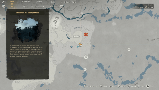 Sanctum of Temperance Map Location