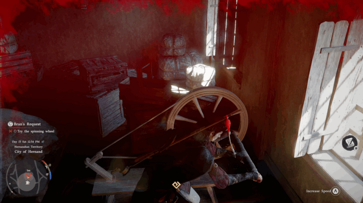 Try out the spinning wheel