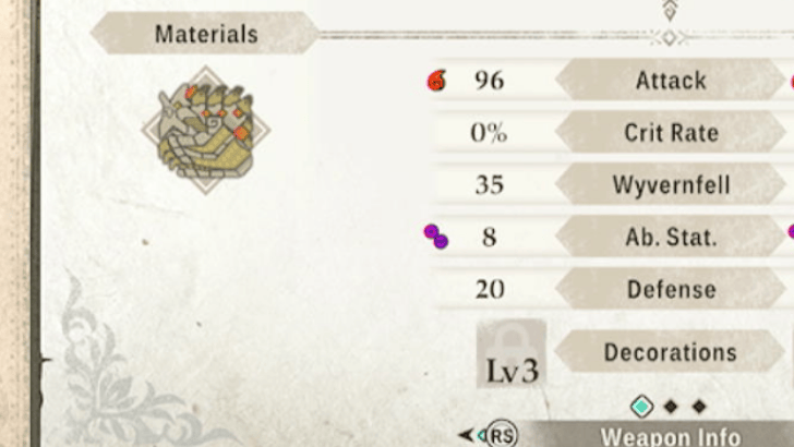 White Gunlance Stats