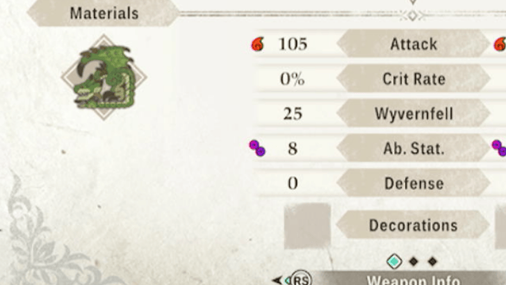 Wyvern Blade Verde Stats