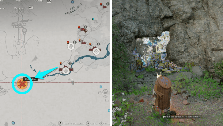 Scholastone Path Blocked Entrance