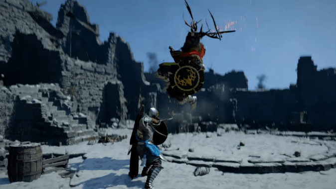 Hold the block button