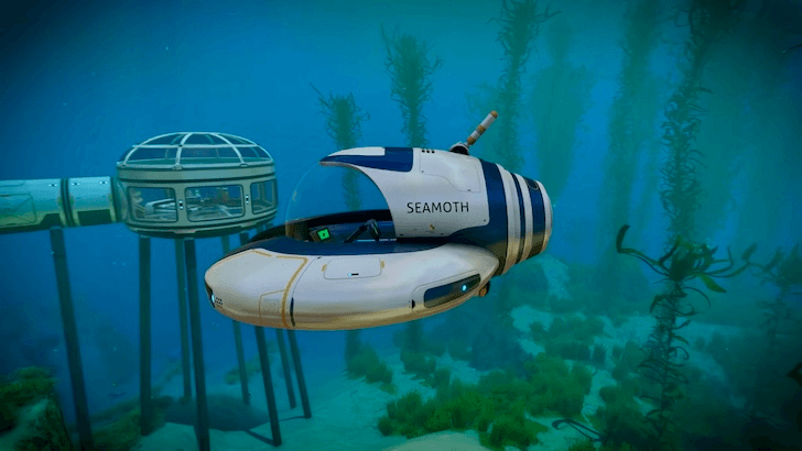 The Seamoth near base