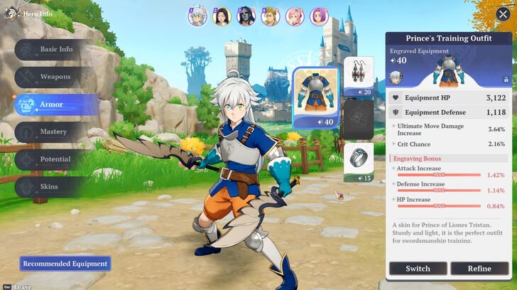 Tristan Engraved Equipment