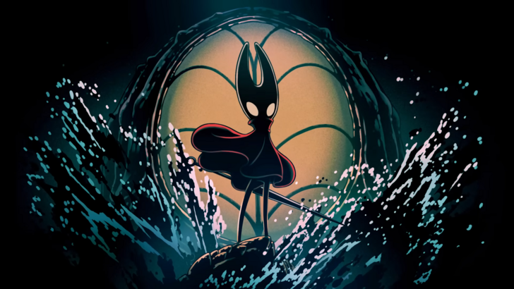 Hollow Knight: Silksong Sea of Sorrow DLC Hornet silhouette in the middle of the sea