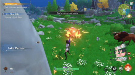 Attacking a Dusk Bison