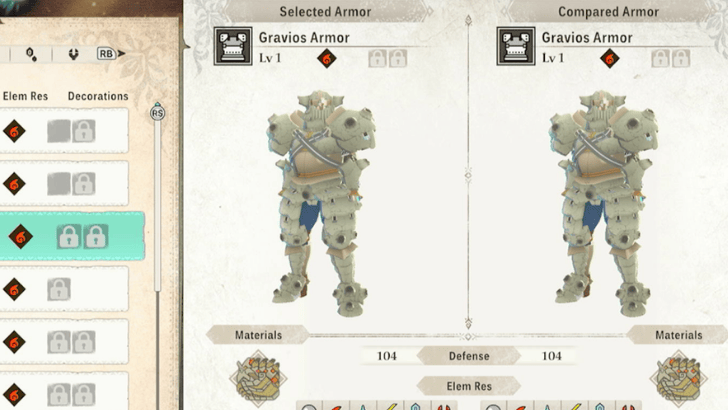 Gravios Armor Stats