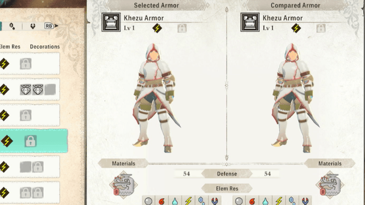 Khezu Armor Stats