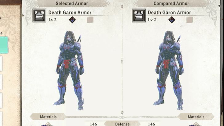 Death Garon Armor Stats
