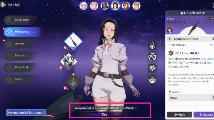 Press Use to Change Weapon Type