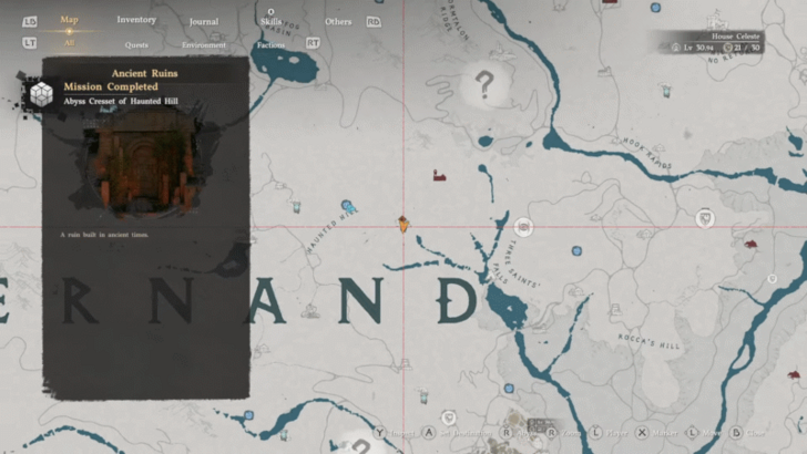 Haunted Hill Ruins map location