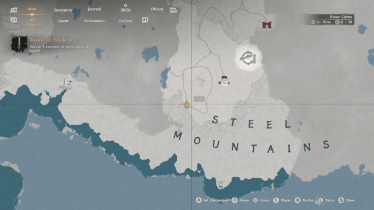 Sword of Trials II Sealed Abyss Artifact Map Location