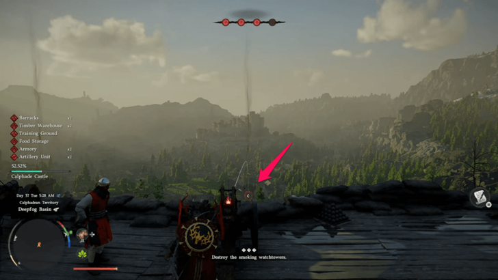 Destroy the Smoking Watchtowers with the Canon