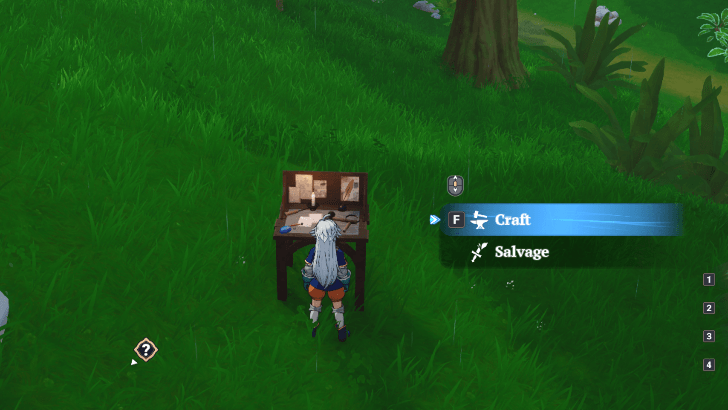 Interact with the Workbench and Select Craft