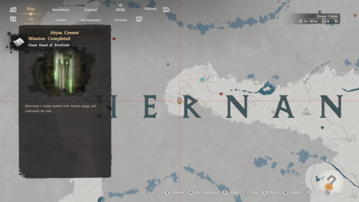 Giant Hand of Everfrost map location