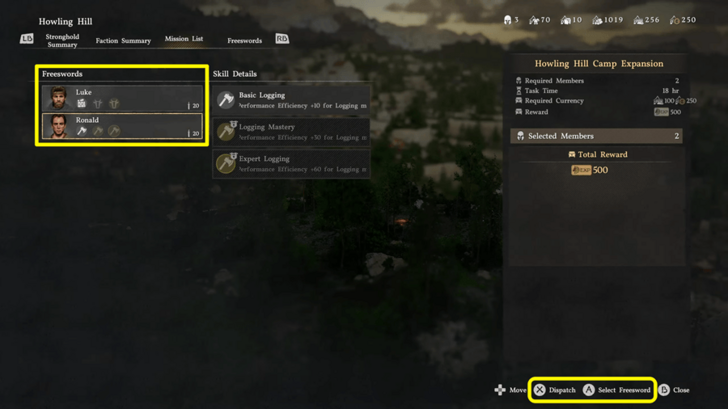 Howling Hill Camp Expansion Freeswords