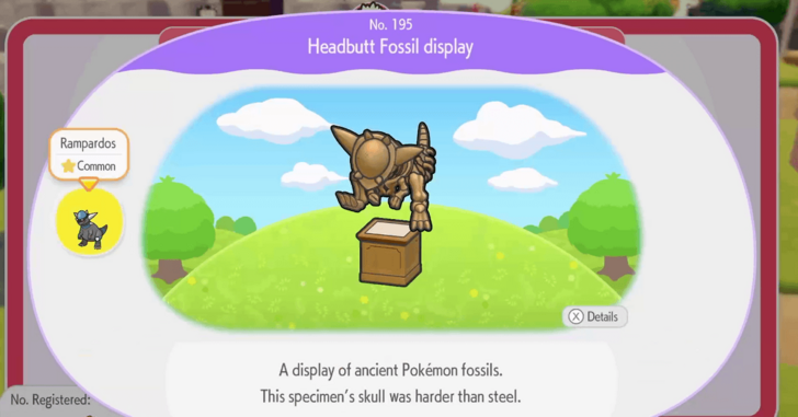 Headbutt Fossil display