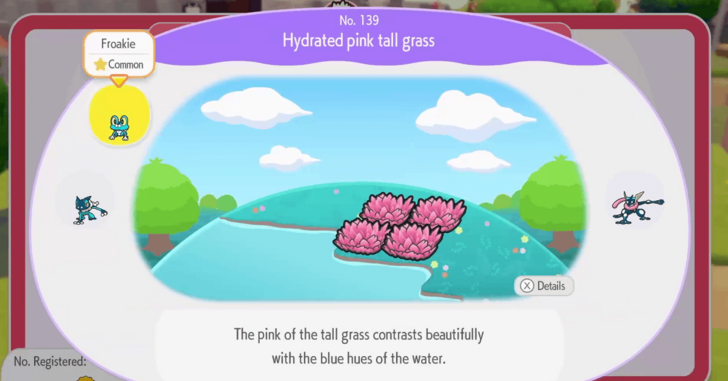 Hydrated pink tall grass