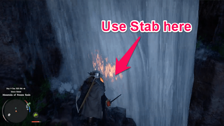 Use stab at the waterfall