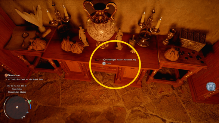 Step 6 - Glenbright Manor Basement Key Grab