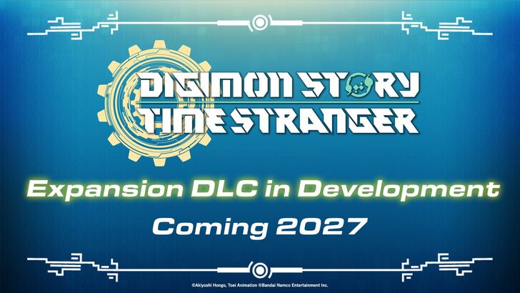 Digimon Story: Time Stranger major DLC development announcement with text saying Coming 2027