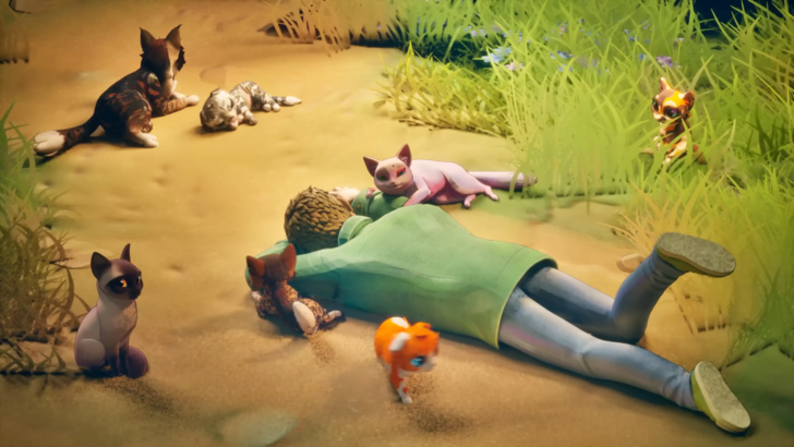 Cat Parents Cats and the Player Chilling