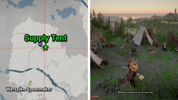 Supply Tent Map and World marked