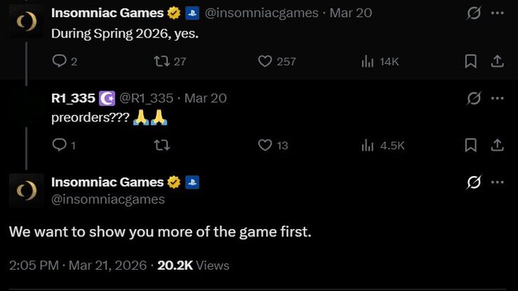 Insomniac Games X update