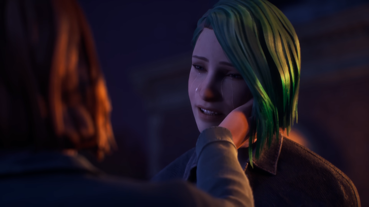 Life is Strange: Reunion Max tenderly holding a crying Chloe’s cheek