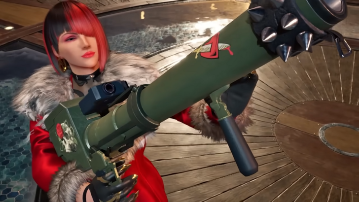 Anna Williams with her bazooka Lovely Tom