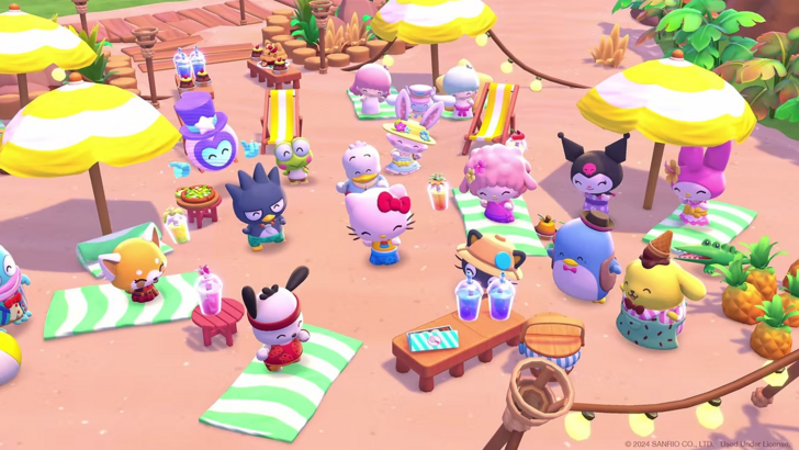 Hello Kitty Island Adventure Characters Partying
