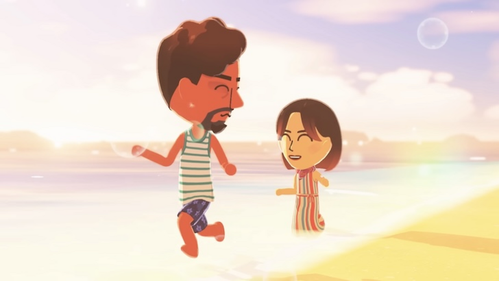 Two Miis playing together at the beach