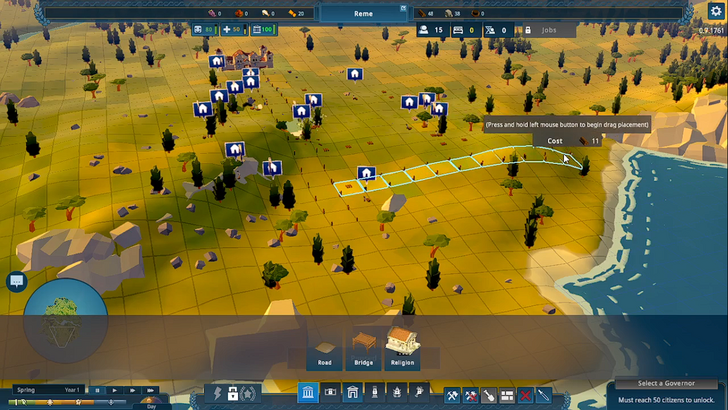 nova roma building a road out from the outpost